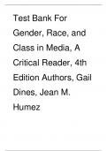 A Complete Test Bank For Gender, Race, and Class in Media, A Critical Reader, 4th Edition Authors, Gail Dines, Jean M. Humez
