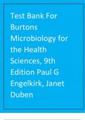 Complete Test Bank For Burtons Microbiology for the Health Sciences, 9th Edition Paul G Engelkirk