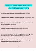 Defensive Driving Sessions 1-4 questions verified with 100&percnt; correct answers