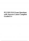 PCI DSS ISA Exam Questions with Answers Latest Complete Graded A+