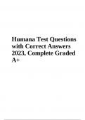 Humana Test Questions with Correct Answers 2023, Complete Graded A+