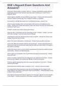 SGE Lifeguard Exam Questions And Answers&excl;&excl;
