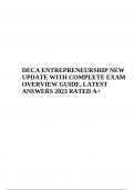 DECA ENTREPRENEURSHIP NEW UPDATE WITH COMPLETE EXAM OVERVIEW GUIDE, LATEST ANSWERS 2023 RATED A+