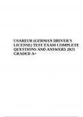 USAREUR (GERMAN DRIVER'S LICENSE) TEST EXAM COMPLETE QUESTIONS AND ANSWERS 2023 GRADED A+
