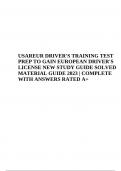 USAREUR DRIVER'S TRAINING TEST PREP TO GAIN EUROPEAN DRIVER'S LICENSE NEW STUDY GUIDE SOLVED MATERIAL GUIDE 2023 | COMPLETE WITH ANSWERS RATED A+
