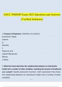 ANCC PMHNP Exam 2023 - 2024 STUDY BUNDLE PACK SOLUTION (Questions and Answers )(Verified)
