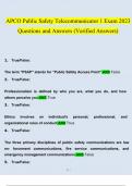 APCO Public Safety Telecommunicator Exam 2024 &sol; 2025 Expected Questions and Answers STUDY BUNDLE &lpar;COMPLETE PACKAGE&rpar;
