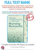 Test Bank For Reading, Understanding, and Applying Nursing Research 5th Edition By Fain 9780803660410 Chapter 1-14 Complete Guide .