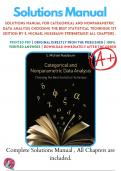 Solutions Manual For Categorical and Nonparametric Data Analysis Choosing the Best Statistical Technique 1st Edition By E. Michael Nussbaum 9781848726031 ALL Chapters .