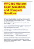 WPC480 Midterm Exam Questions and Complete Solutions 
