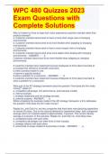 WPC 480 Quizzes 2023 Exam Questions with Complete Solutions 