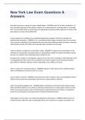 New York Law Exam Questions & Answers