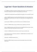 Legal test 1 Exam Questions & Answers
