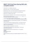 MAST 1010 Final Exam Spring 2022 with complete solution