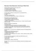 Nebraska State Medication Aide Exam PRACTICE