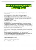 AQA A Level Psychology Memory Exam