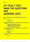 ATI TEAS 7 TEST BANK 350 QUESTIONS AND ANSWERS 2022