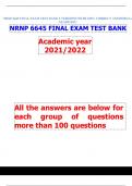 NRNP 6645 FINAL EXAM TEST BANK 5 VERSIONS WITH 100% CORRECT ANSWERS/A+  GEADE/2023