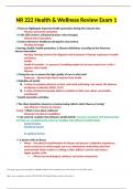 NR 222 Health & Wellness Review Exam 1