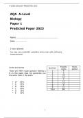 AQA  A-Level Biology  Paper 1	 Predicted Paper 2023 with marking scheme attached