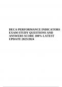 DECA PERFORMANCE INDICATORS EXAM STUDY Guide &lpar;QUESTIONS AND ANSWERS&rpar; Graded 100&percnt; LATEST UPDATE 2023&period;