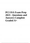 PCI ISA Exam Prep 2023 (Questions and Answers) Complete Graded A+