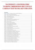 MATERNITY AND PEDIATRIC NURSING 3RDEDITION RICCI KYLE CARMAN TEST BANK 2023 UPDATED