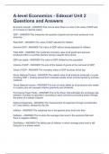 A-level Economics - Edexcel Unit 2 Questions and Answers