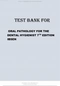 TEST BANK FOR ORAL PATHOLOGY FOR THE DENTAL HYGIENIST 7TH EDITION 2024 LATEST REVISED UPDATE,PASSING 100% GUARANTEED( GRADED A+)