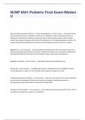 NUNP 6541 Pediatric Final Exam-Walden U