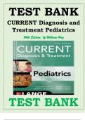 TEST BANK FOR CURRENT DIAGNOSIS AND TREATMENT PEDIATRICS&comma; TWENTY-FOURTH EDITION 24TH EDITION WILLIAM HAY