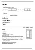 aqa A-level BUSINESS Paper 3 Business 3 (7132/3) June 2022 Question Paper.