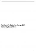 Test Bank for Social Psychology 11th Edition