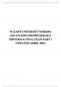 WALDEN UNIVERSITY NURS6501 ADVANCED PATHOPHYSIOLOGY MIDTERM & FINAL EXAM PART 1 UPDATED APRIL 2021