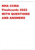 NHA CCMA  Flashcards 2022  WITH QUESTIONS  AND ANSWERS