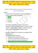 NUR 2092 &sol; NUR2092 Health Assessment Exam 2 Quiz Bank &vert; Questions and Answers with Rationale &vert; Latest 2023 &sol; 2024 &vert; Rasmussen College