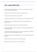 PSI&colon; LASH WRITTEN EXAM WITH 100&percnt; CORRECT ANSWERS