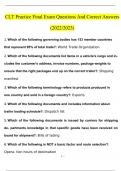 CLT Practice Final Exam&period; questions verified with 100&percnt; correct answers