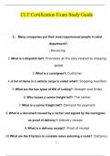 CLT Certification Exam Study Guide&period; questions verified with 100&percnt; correct answers