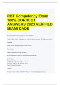 RBT Competency Exam 100% CORRECT  ANSWERS 2023 VERIFIED MIAMI DADE