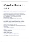 Exam &lpar;elaborations&rpar; AQA A level Business 