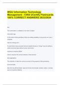 WGU Information Technology Management - C954 UCertify Flashcards 100&percnt; CORRECT ANSWERS 2023&sol;2024 