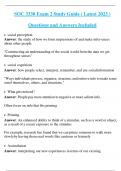 SOC 3330 Exam 2 Study Guide &lpar; Latest 2023 &rpar; Questions and Answers Included