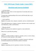 SOC 3330 Exam 3 Study Guide &lpar; Latest 2023 &rpar; Questions and Answers Included