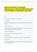 WGU Information Technology Management - C954 UCertify Flashcards 100% CORRECT ANSWERS 2023/2024 