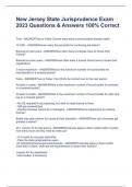 New Jersey State Jurisprudence Exam 2023 Questions & Answers 100&percnt; Correct
