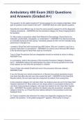 Ambulatory 400 Exam 2023 Questions and Answers &lpar;Graded A&plus;&rpar;