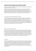 Abnormal Psychology Case Study Examples&lpar; With Complete Solution&rpar;