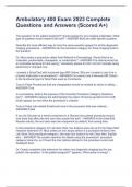 Ambulatory 400 Exam 2023 Complete  Questions and Answers &lpar;Scored A&plus;&rpar;