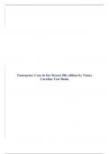 Emergency Care in the Streets 8th edition by Nancy Caroline Test Bank.